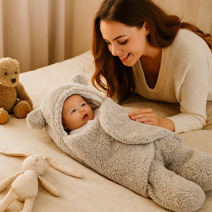 Niedliches Bären-Babydecken- und Pyjama-Set