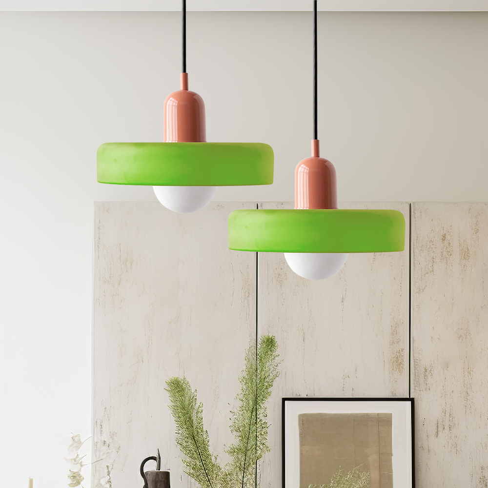 Bunte Glas-Pendelleuchte