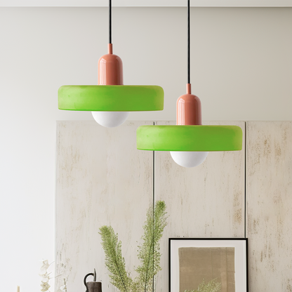 Bunte Glas-Pendelleuchte