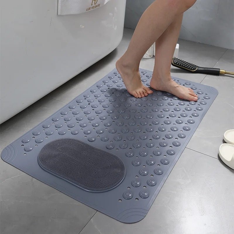 Anti-Slip Shower Mat with Built-in Foot Scrubber & Massager