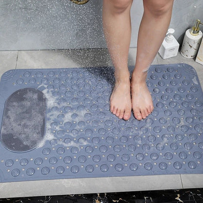 Anti-Slip Shower Mat with Built-in Foot Scrubber & Massager