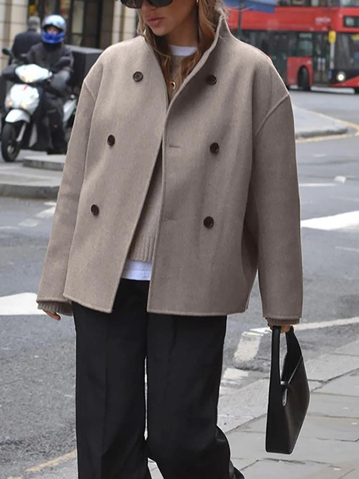 Relaxed Fit Women's Button Front Jacket