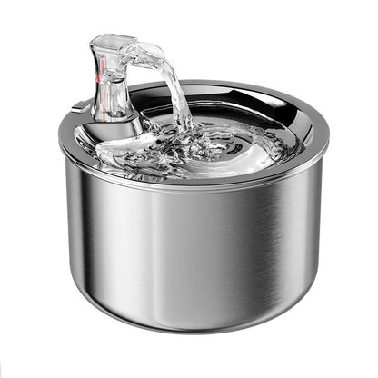 Automatic Pet Water Fountain - Stainless Steel with Filter