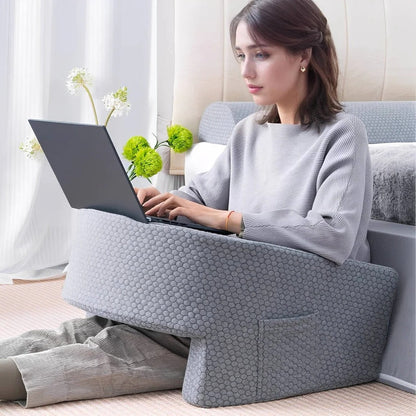 Comfortable Bed Rest Pillow, Memory Foam with Removable Cover - Halri