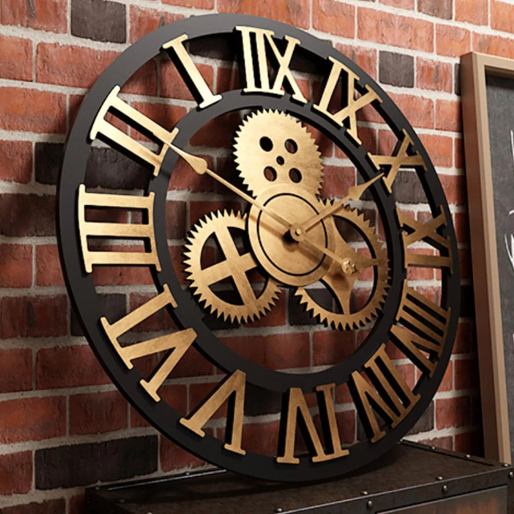 Rustic Large Round Wall Clock - Halri