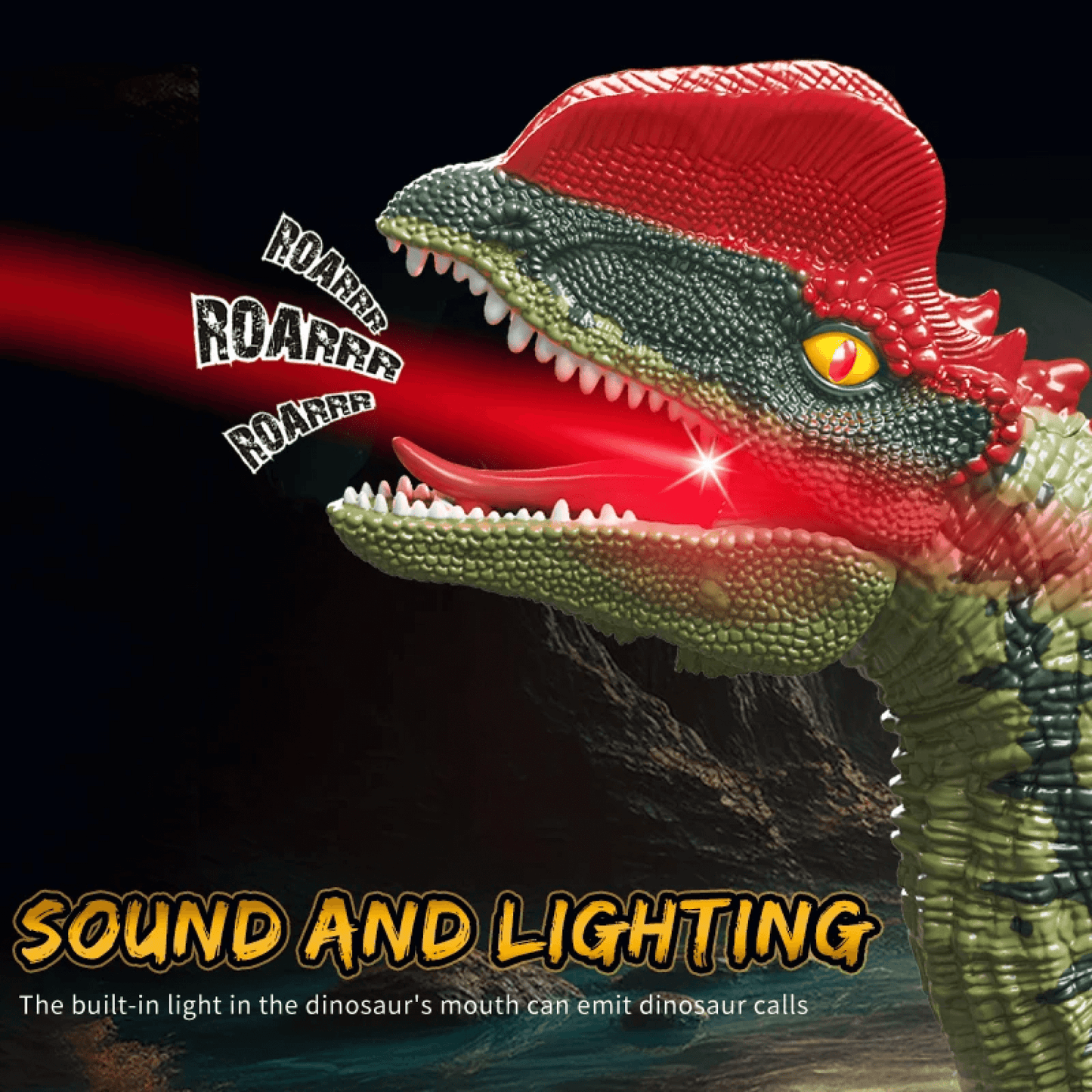 Fun Interactive RC Dino Toy with Lights and Sounds