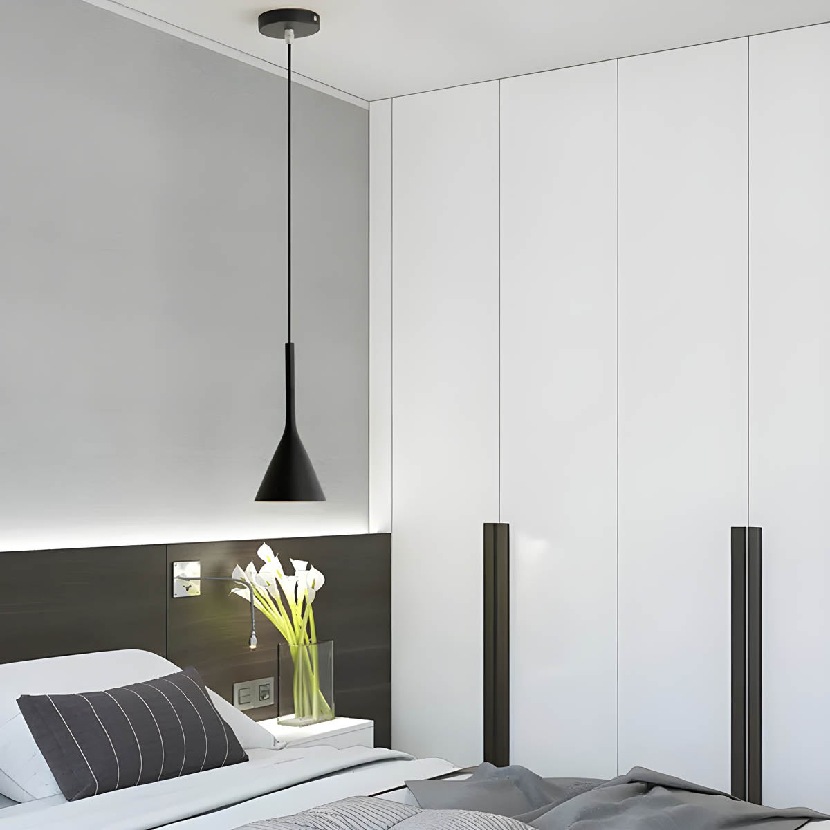 Nordic Black Pendant Light in Minimalist Cone Design