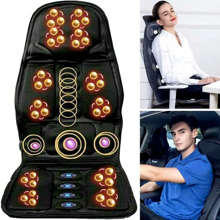 Relaxing Massage Seat Pad With Warm Back Support Cushion - Halri