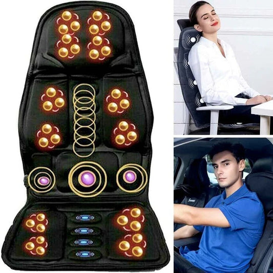 Relaxing Massage Seat Pad With Warm Back Support Cushion - Halri