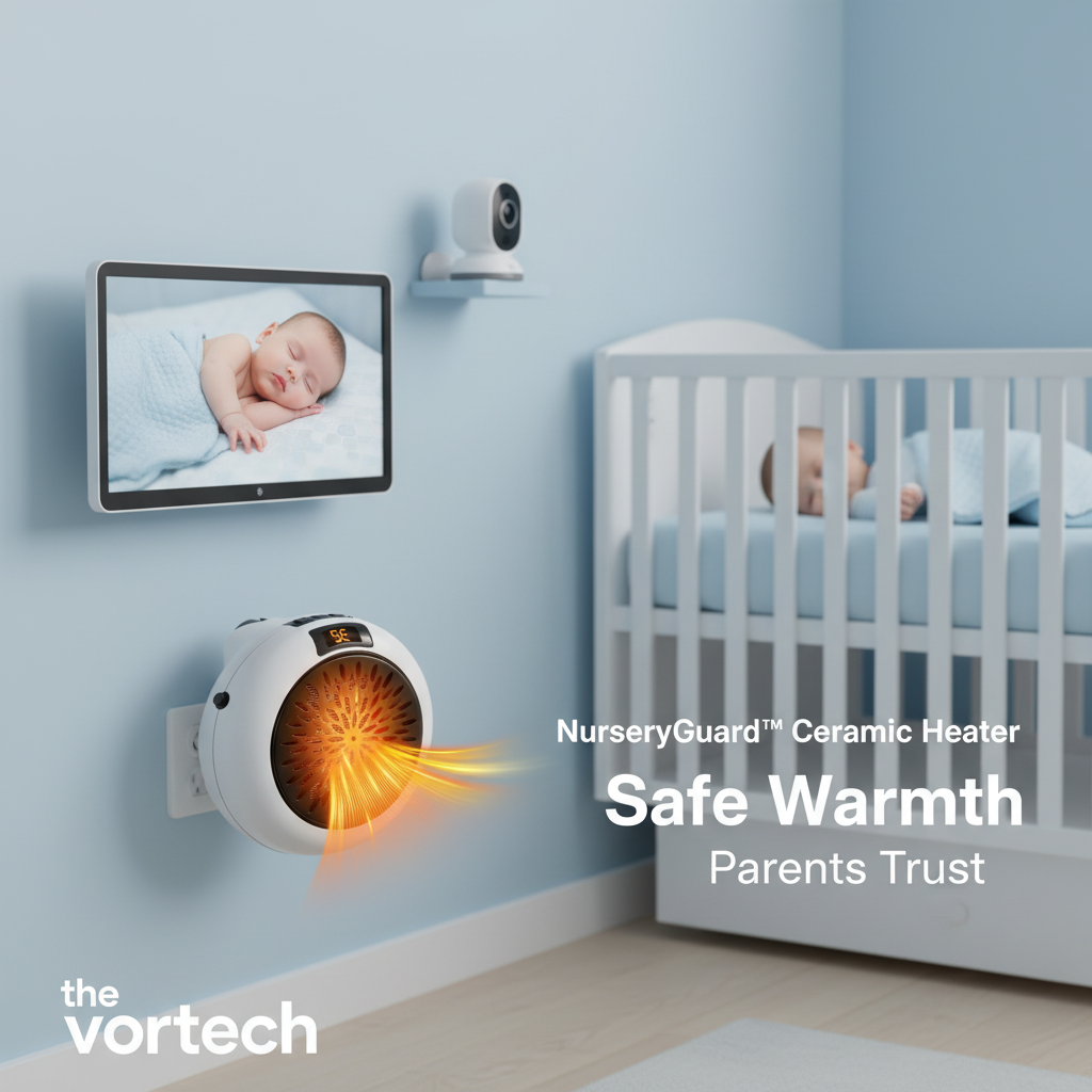 Quiet Baby Room Heater with Timer and Safety Feature