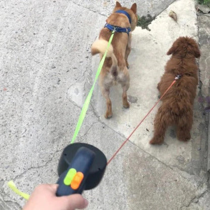 Reflective Pet Leash with LED Light & Tangle Free Design
