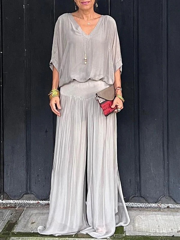 Flowy 2-Piece Wide Leg Chiffon Pants