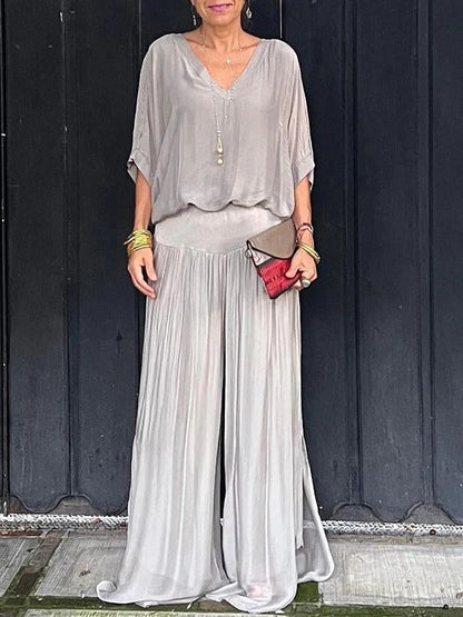Flowy 2-Piece Wide Leg Chiffon Pants