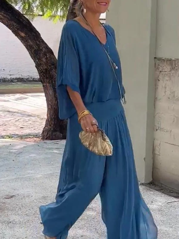 Flowy 2-Piece Wide Leg Chiffon Pants