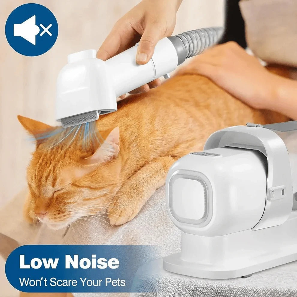 Quiet Pet Grooming Kit with Vacuum & Clippers Set
