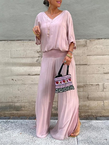 Flowy 2-Piece Wide Leg Chiffon Pants
