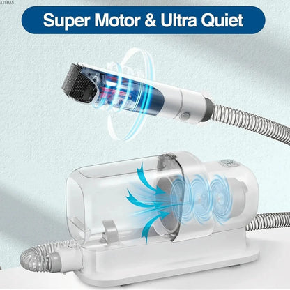 Quiet Pet Grooming Kit with Vacuum & Clippers Set
