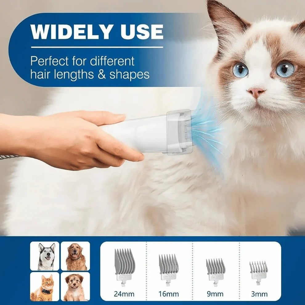 Quiet Pet Grooming Kit with Vacuum & Clippers Set