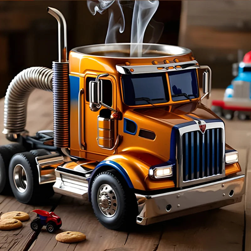 Retro-Kaffee-Truck-Fahrer-Becher
