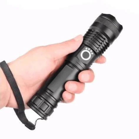 Bright Rechargeable LED Torch - 90,000 Lumens High Power Flashlight