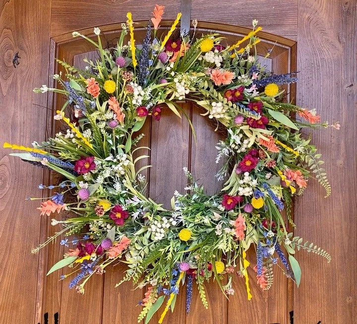 Beautiful Spring Floral Wreath for Home Entrance - Halri