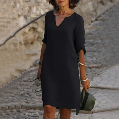 Sleeveless is not an option since it changes the product type, so: 
Casual V-Neck Long Sleeve Dress - Befez