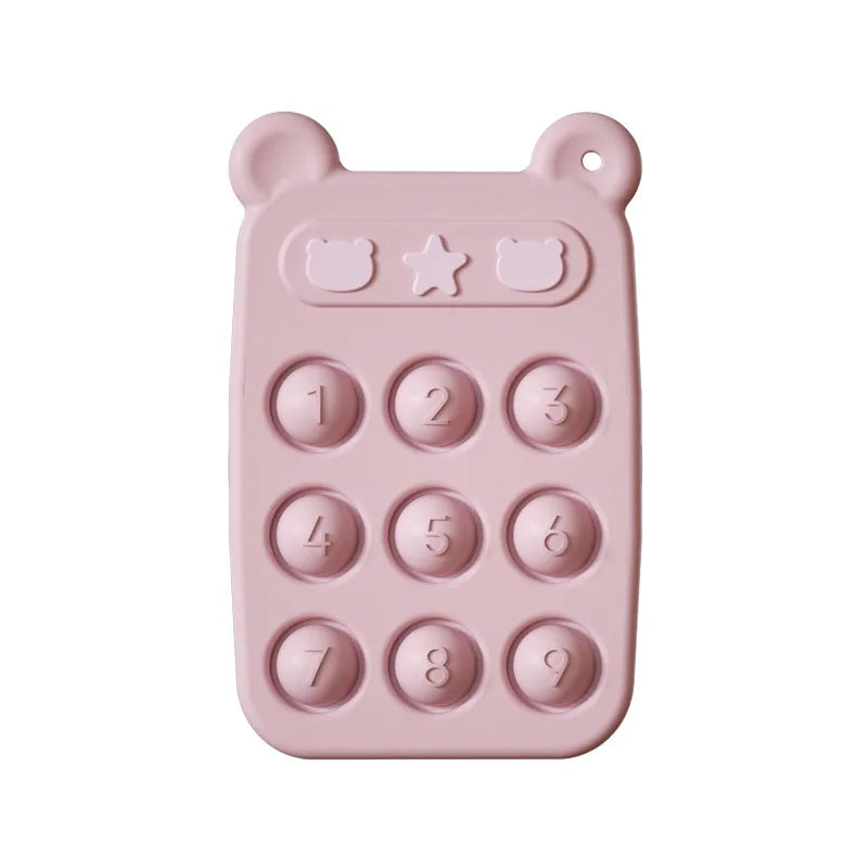 Baby-Beißring aus Silikon, Spielzeugtelefon