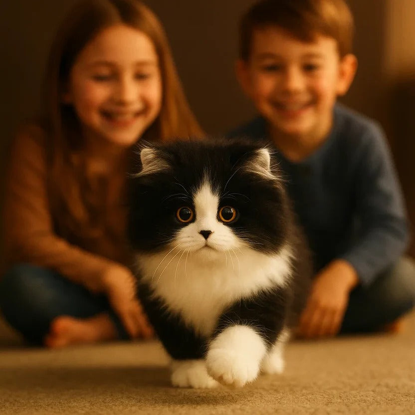 Realistic Grey and White Cuddle Cat Toy - Halri
