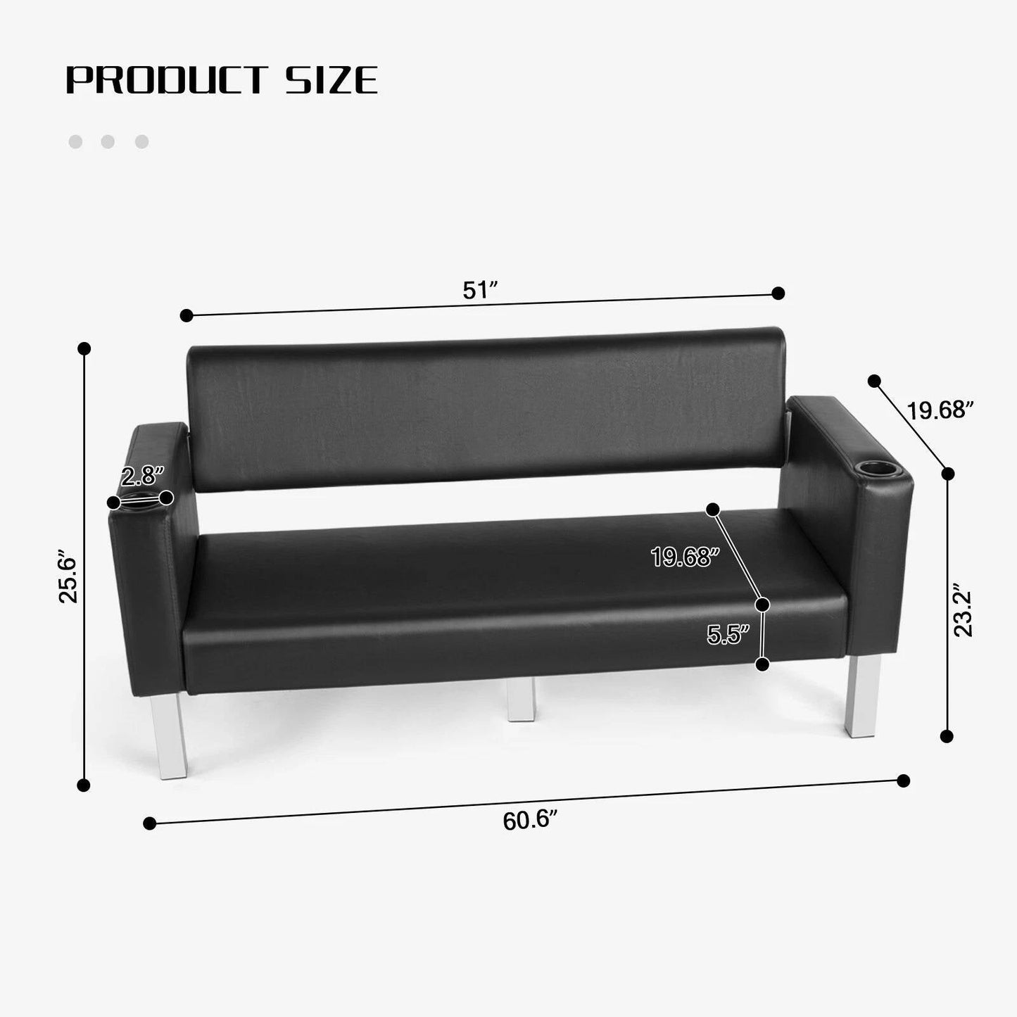 Stylish Office Reception Bench Seat