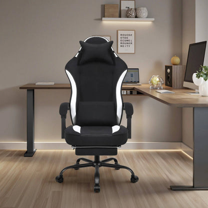 Comfortable Gaming Chair With Adjustable Footrest