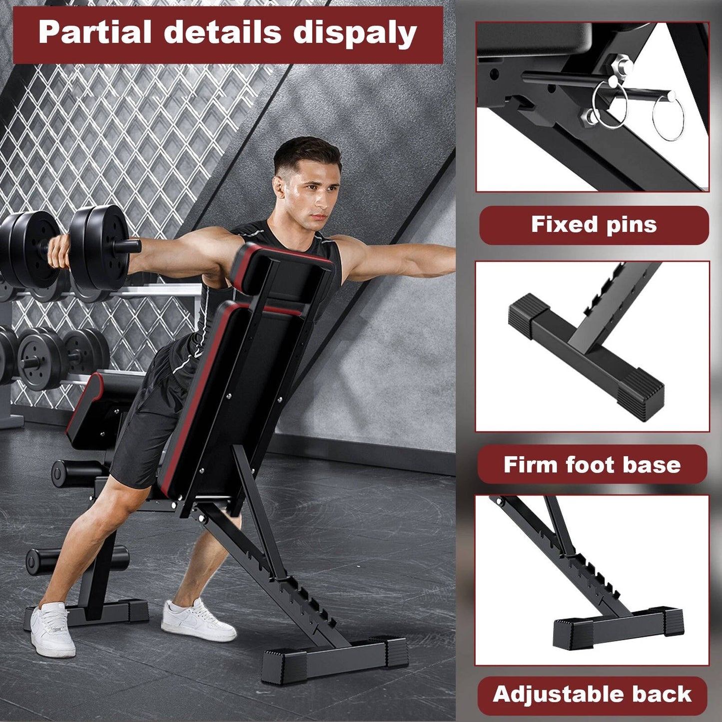 Compact Folding Weight Bench Incline Adjustment