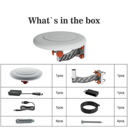 Indoor/Outdoor HD TV Antenna with 360° Signal Booster