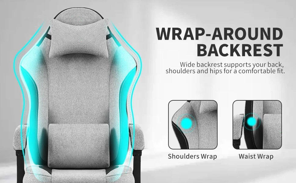 Comfortable Gaming Chair With Adjustable Footrest