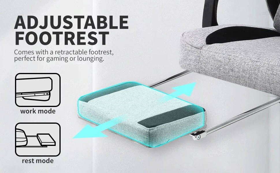 Comfortable Gaming Chair With Adjustable Footrest
