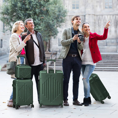 Durable 5 Piece Hardside Luggage Set with Spinner Wheels