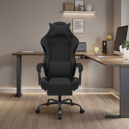 Comfortable Gaming Chair With Adjustable Footrest
