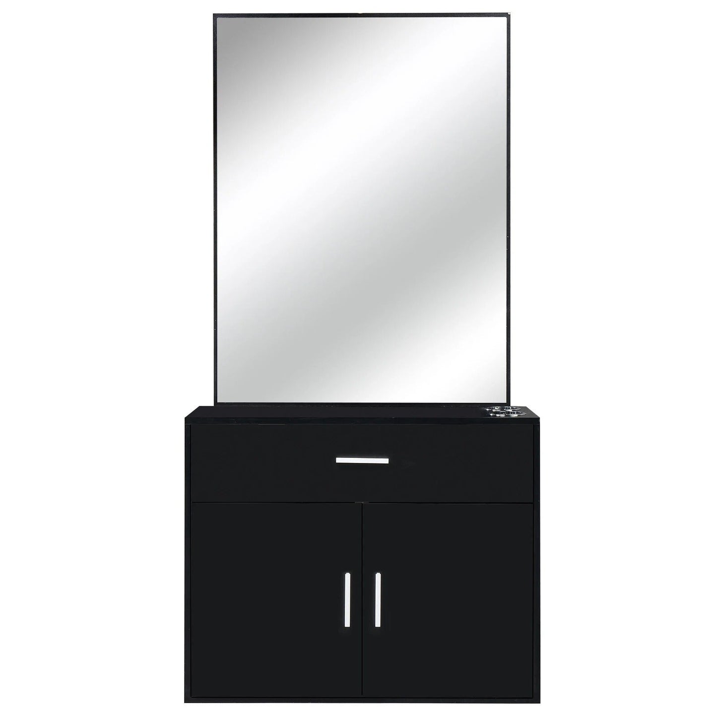 Modern Salon Storage Cabinet with Mirror and Drawers