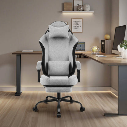 Comfortable Gaming Chair With Adjustable Footrest