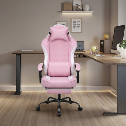 Comfortable Gaming Chair With Adjustable Footrest