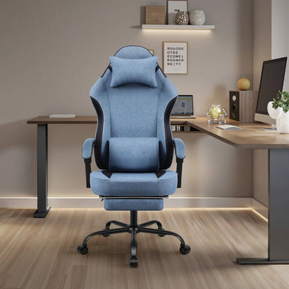 Comfortable Gaming Chair With Adjustable Footrest