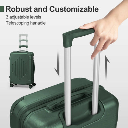Durable 5 Piece Hardside Luggage Set with Spinner Wheels