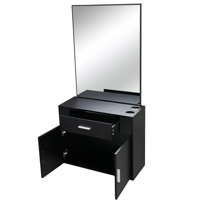 Modern Salon Storage Cabinet with Mirror and Drawers