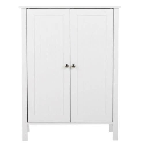 Modern 3 Shelf Bathroom Floor Cabinet with Double Doors
