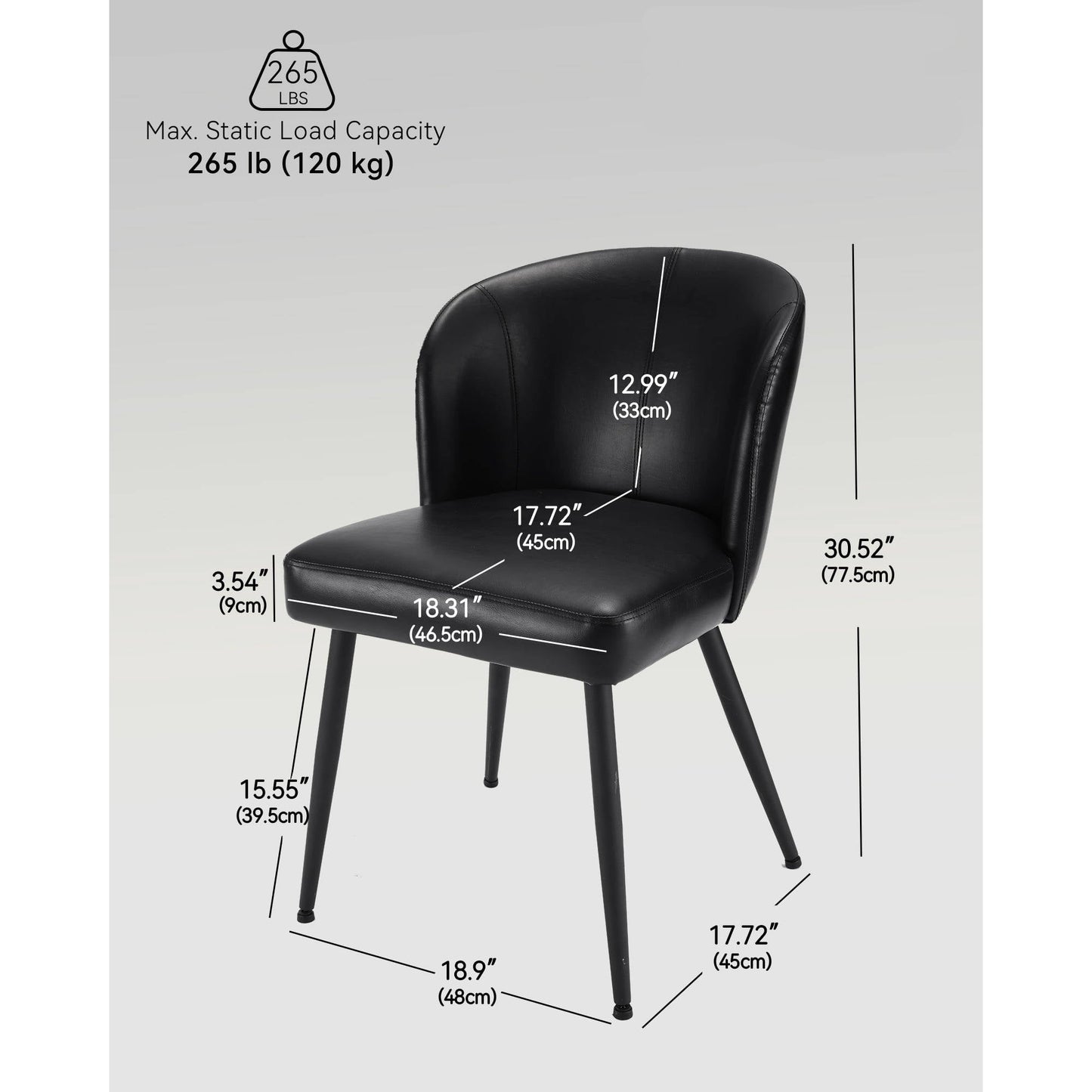 Comfortable Brown Leather Dining Seat Chairs