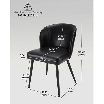 Comfortable Brown Leather Dining Seat Chairs