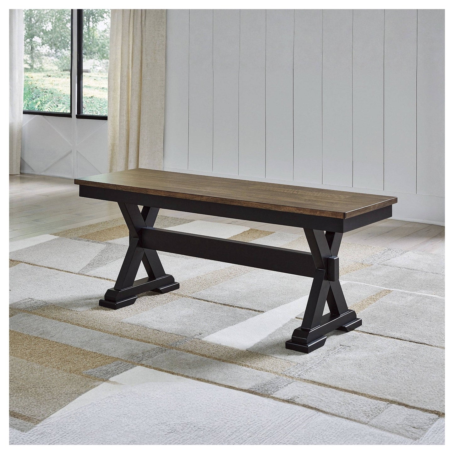 Rustic Wooden Dining Room Bench