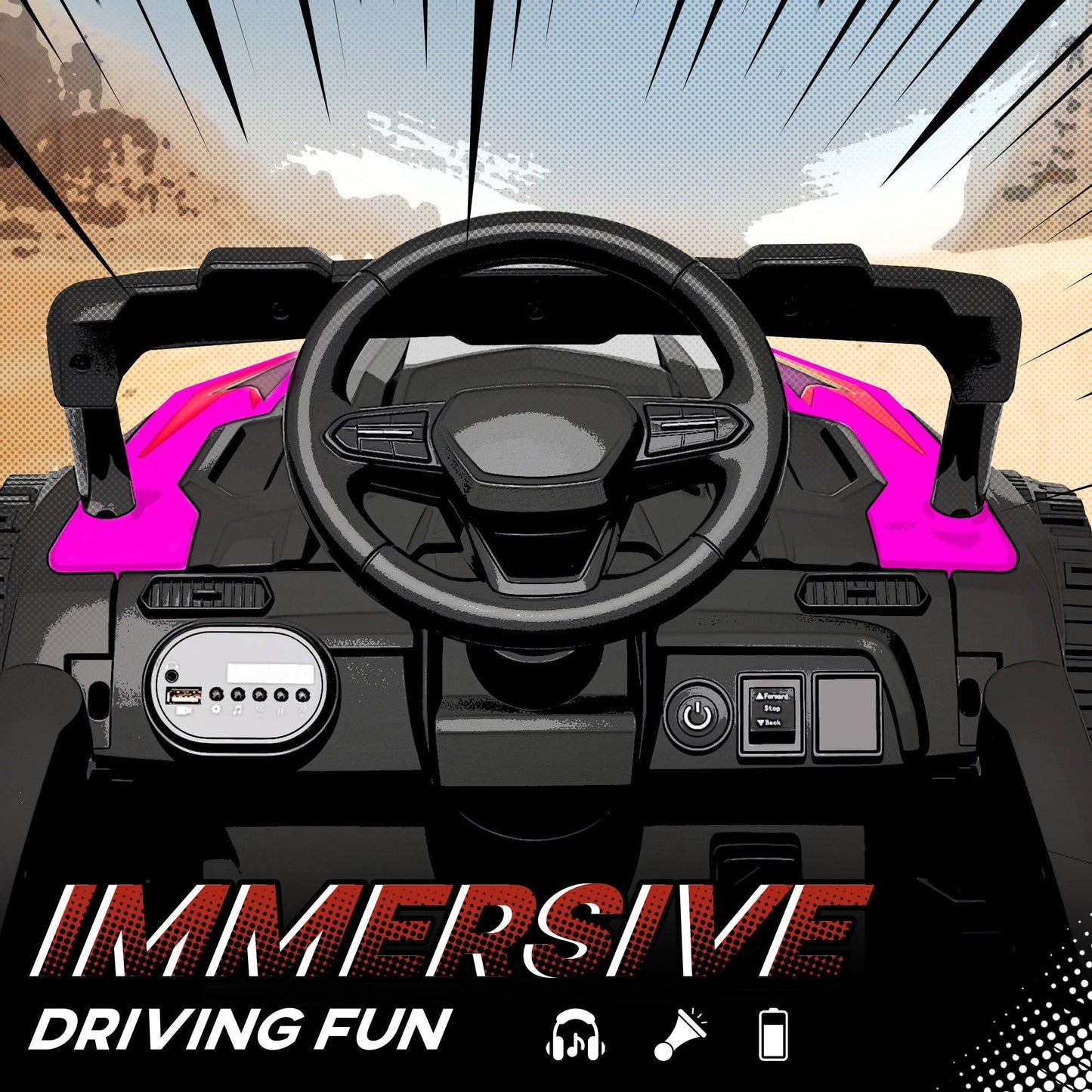 Fast Electric Ride On Car For Kids Ages 3-8