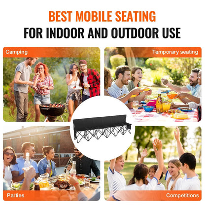Portable 6 Seat Folding Sports Bench