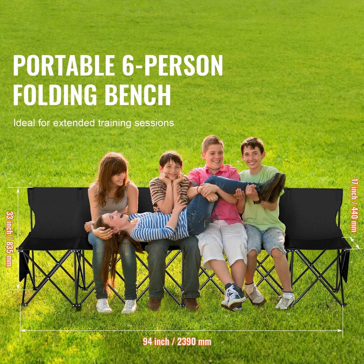 Portable 6 Seat Folding Sports Bench