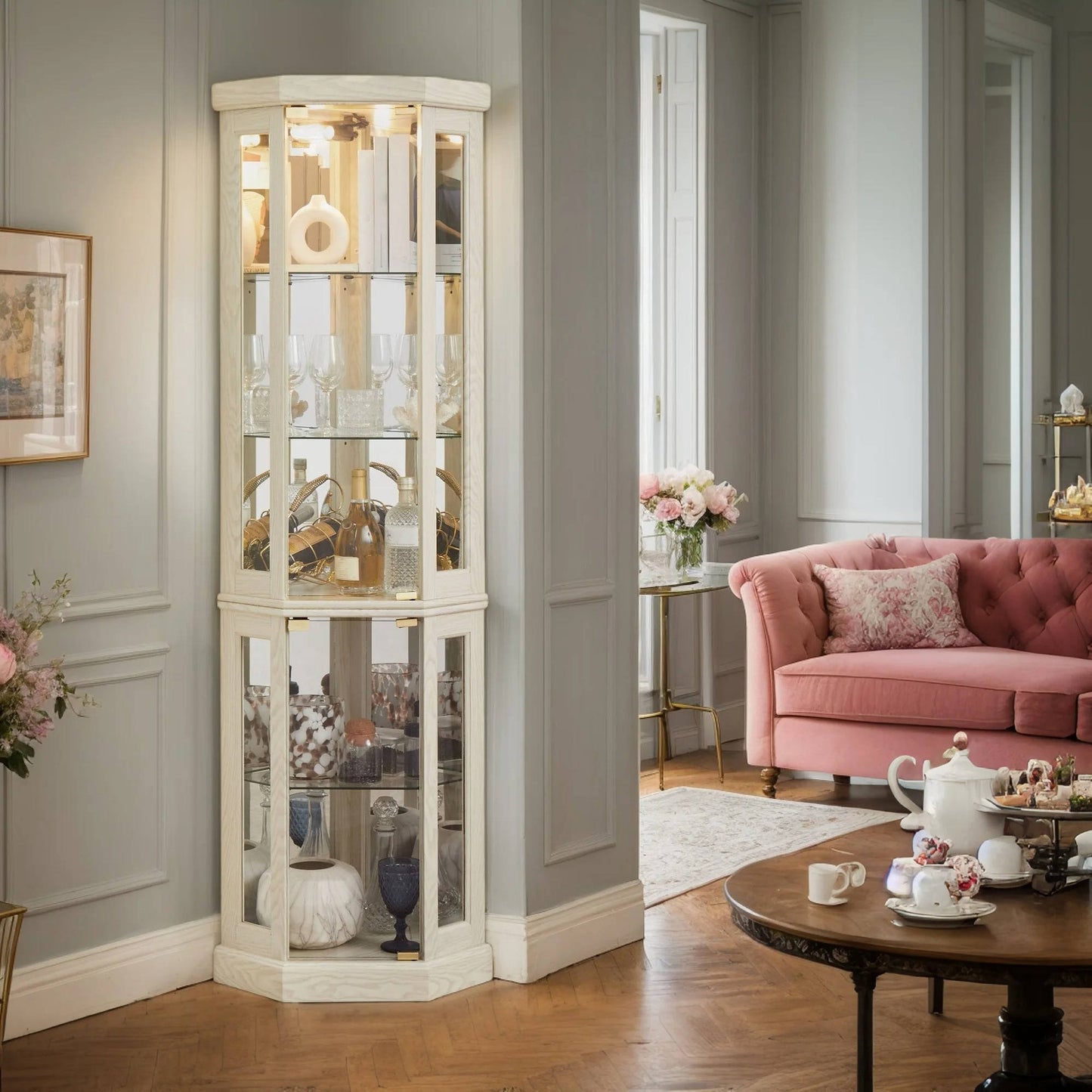 Traditional Display Corner Cabinet - Halri